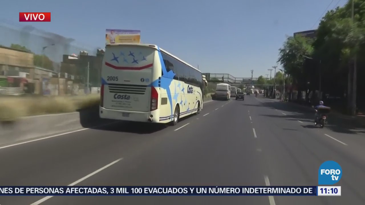 Caravana de autobuses de la CNTE avanzan sobre Tlalpan