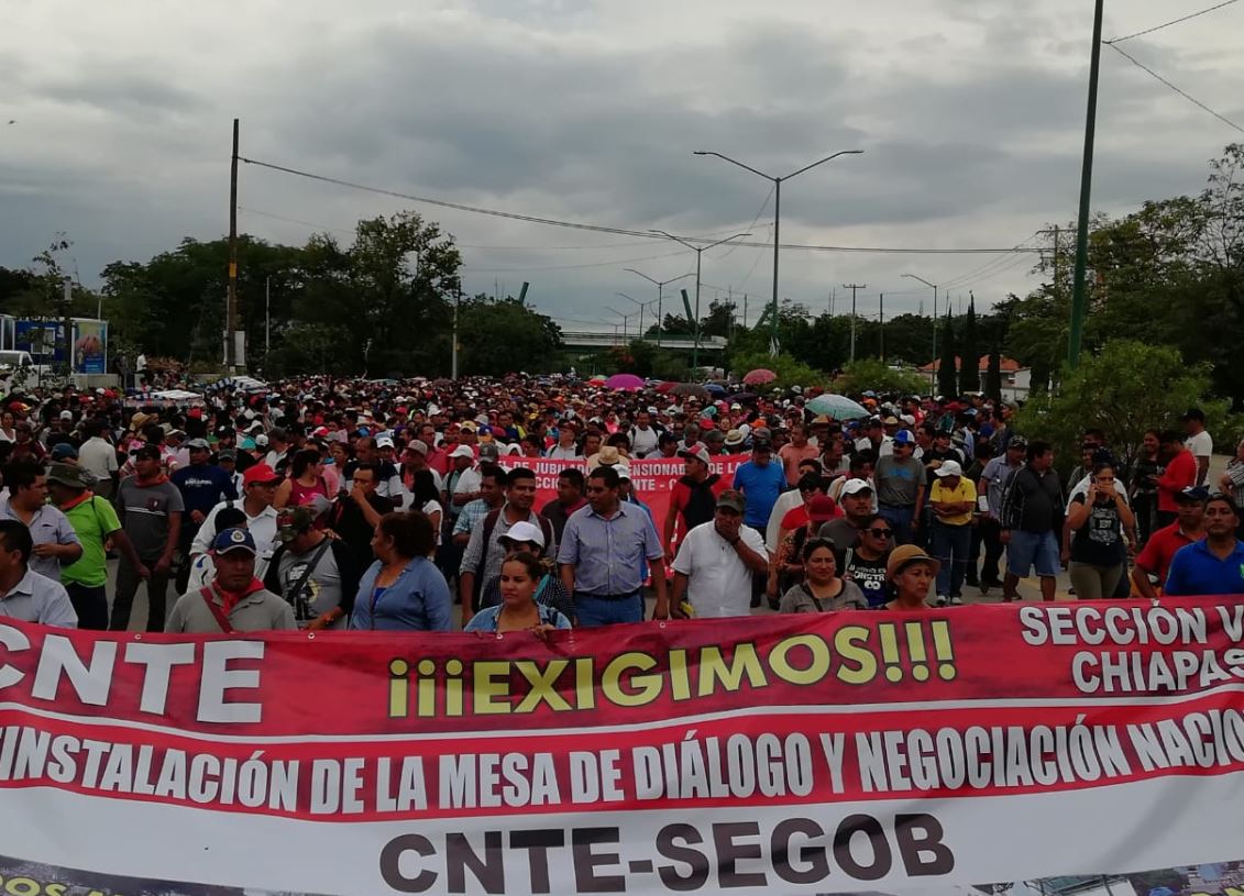 CNTE mantiene séptimo día de paro en Chiapas