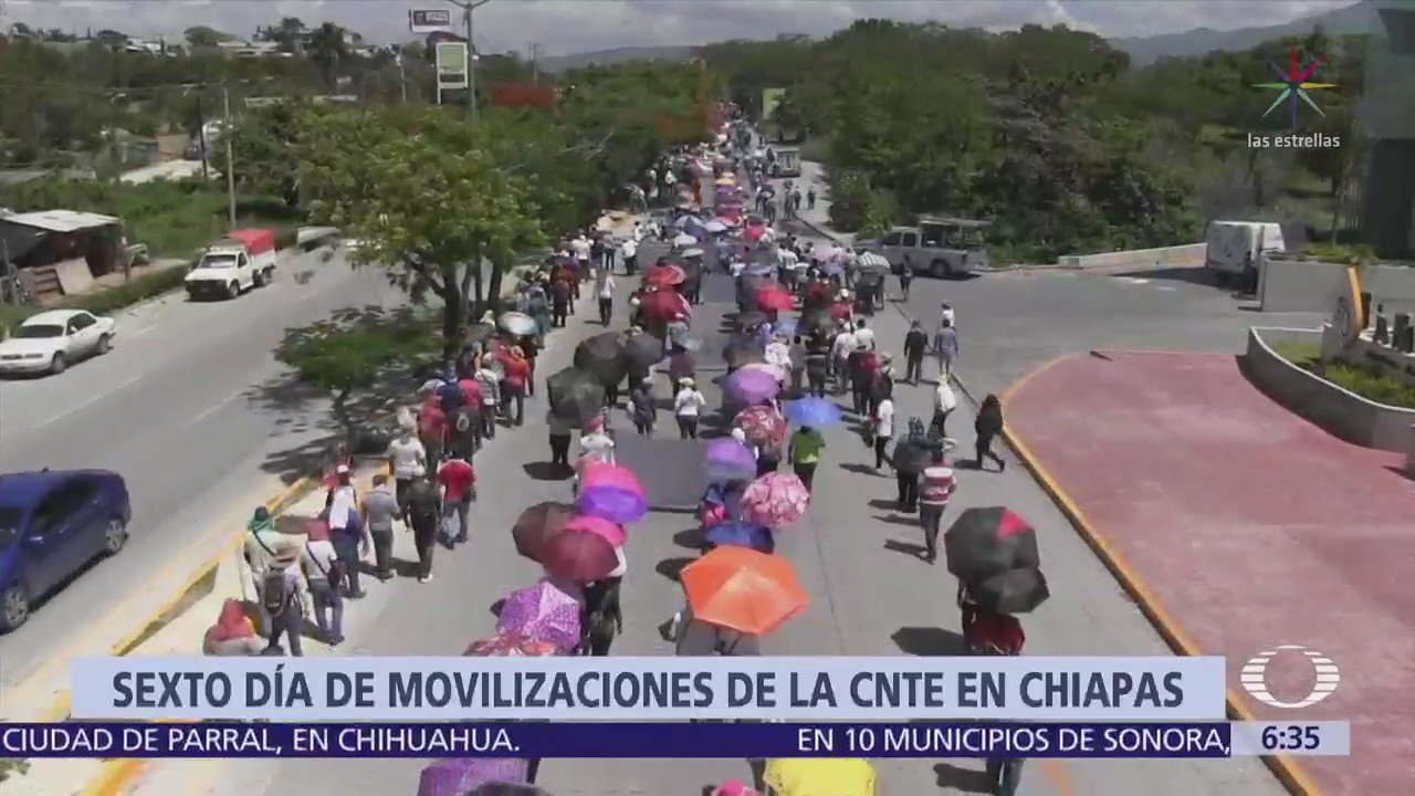 CNTE cumple seis días de paro en Chiapas