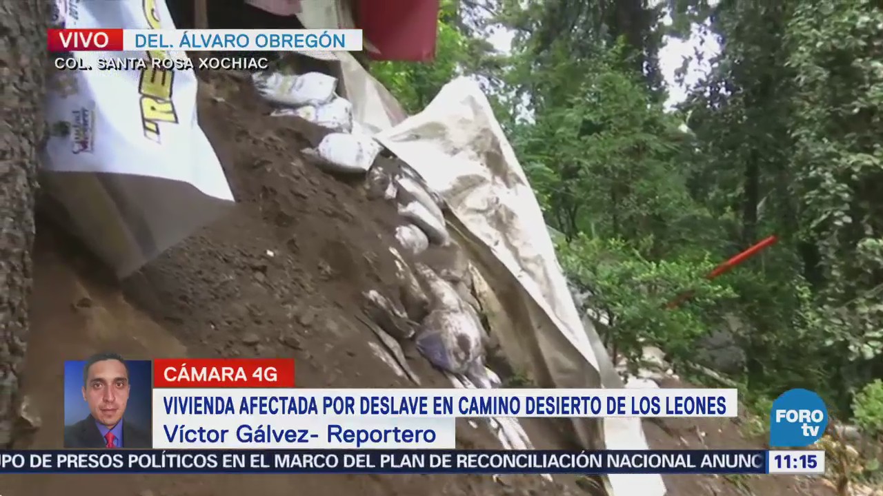Deslave afecta vivienda en Santa Rosa Xochiac, CDMX