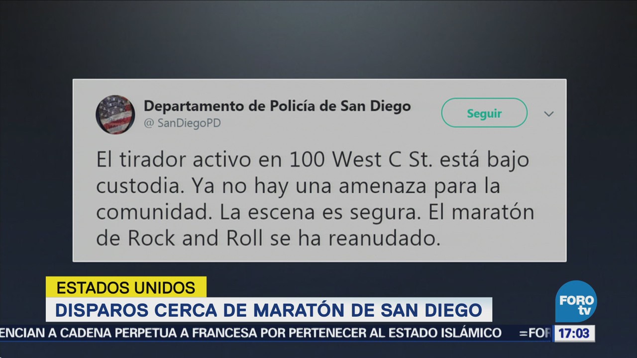 Detienen Mujer Realizó Disparos Cerca Maratón San Diego