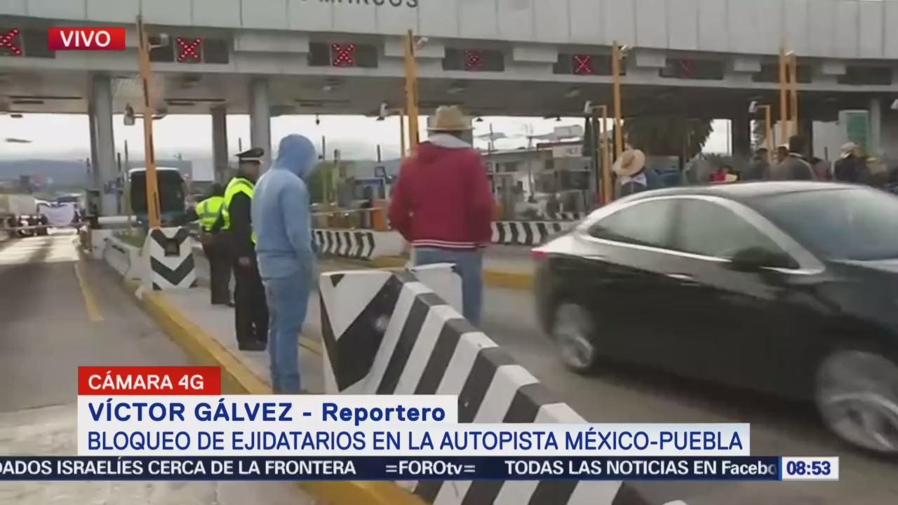 Ejidatarios de Ixtapaluca bloquean la autopista México-Puebla
