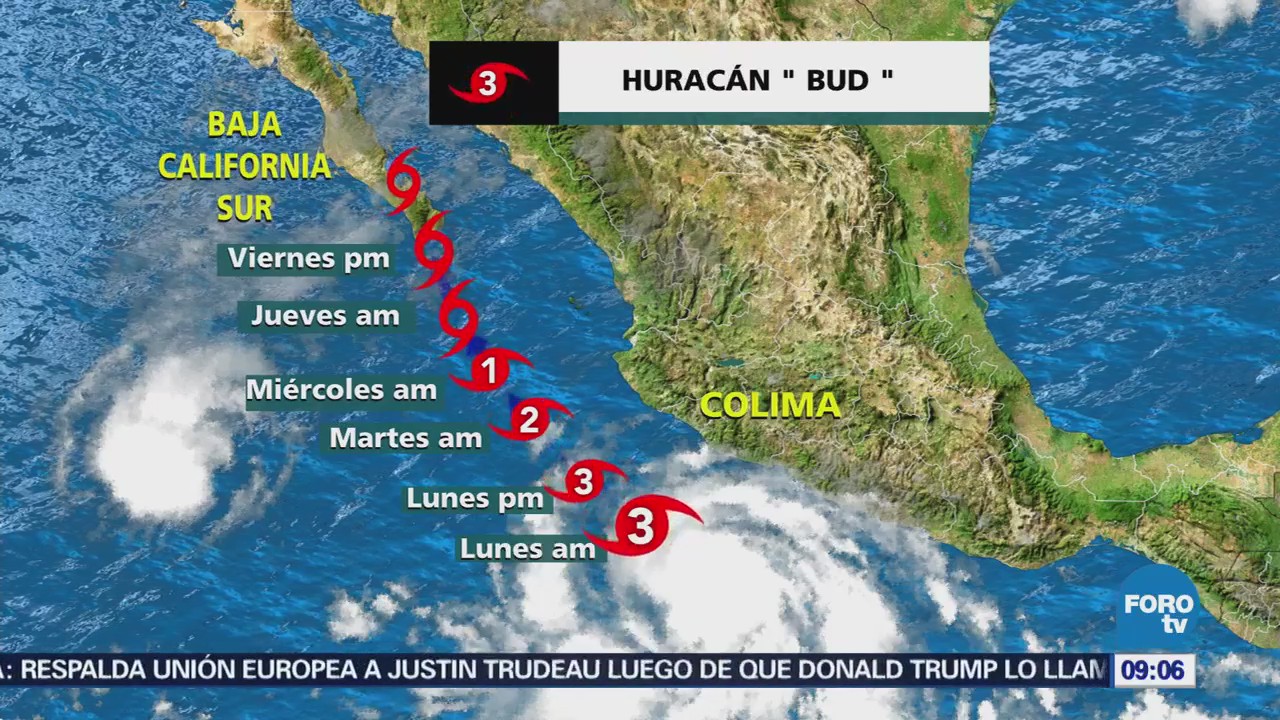 El huracán ‘Bud’ se intensifica a categoría 3