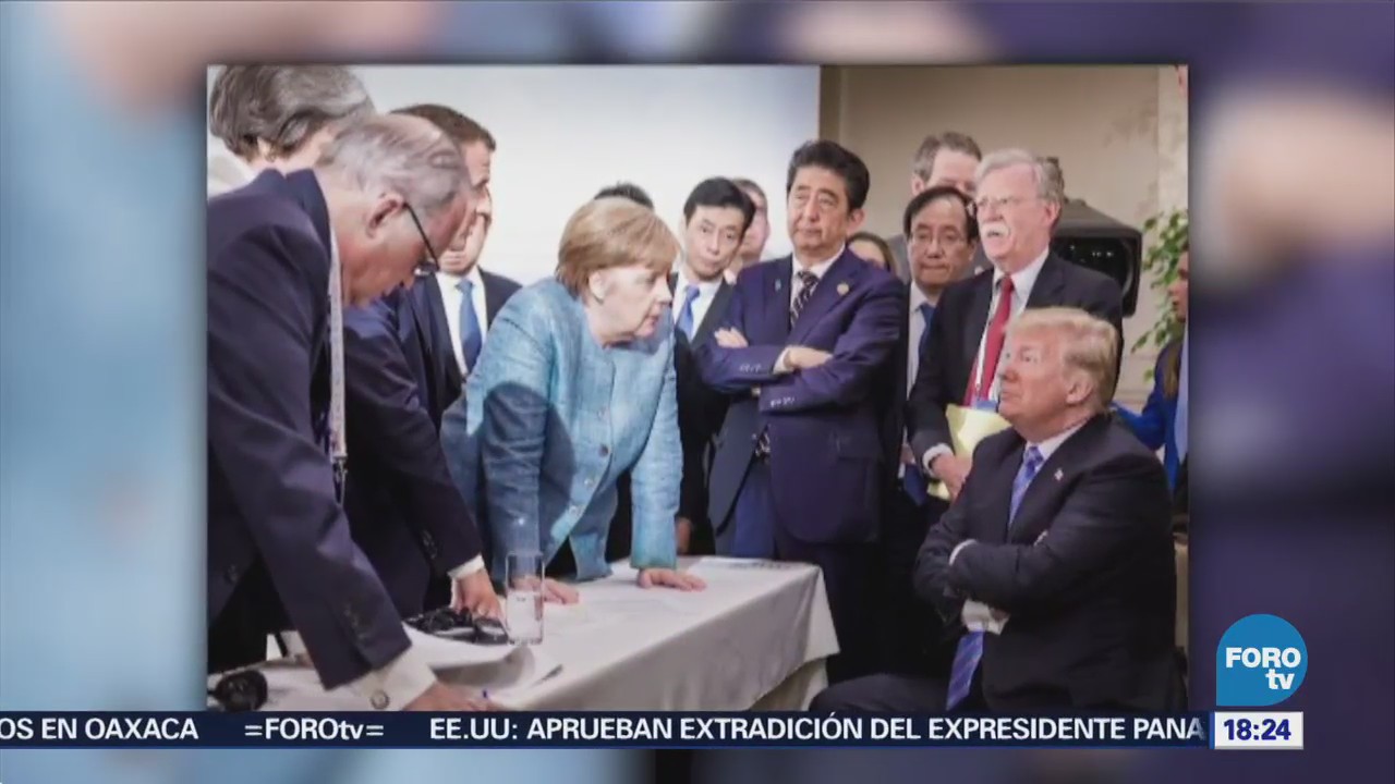 Foto Tensión Durante Negociaciones Cumbre G7 Canadá