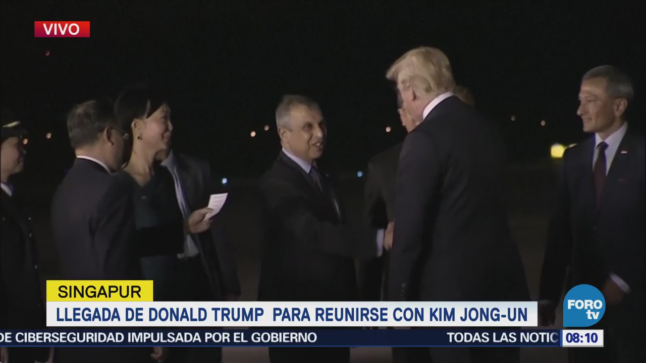 Kim Trump Llegan Singapur Encuentro Cumbre