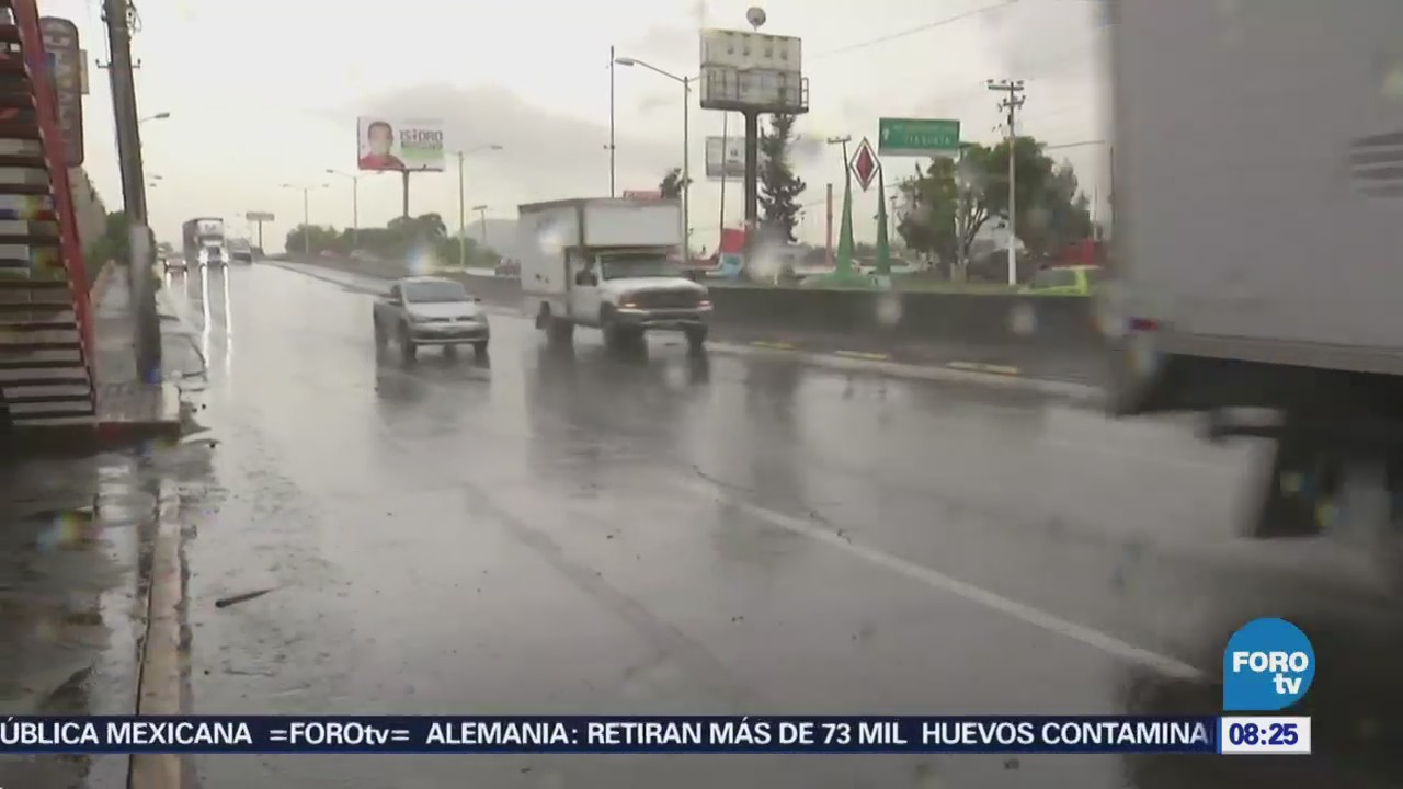 Lluvia afecta circulación en la autopista México-Pachuca
