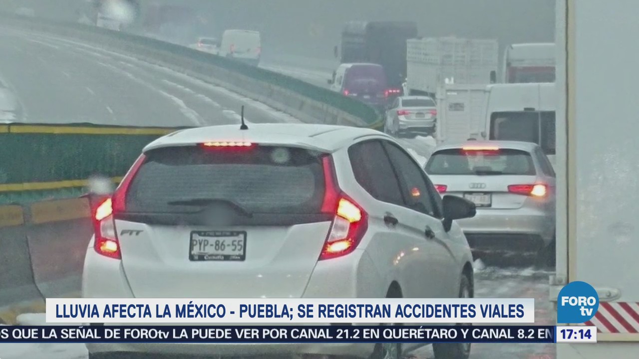 Lluvia Provoca Accidentes Viales México-Puebla
