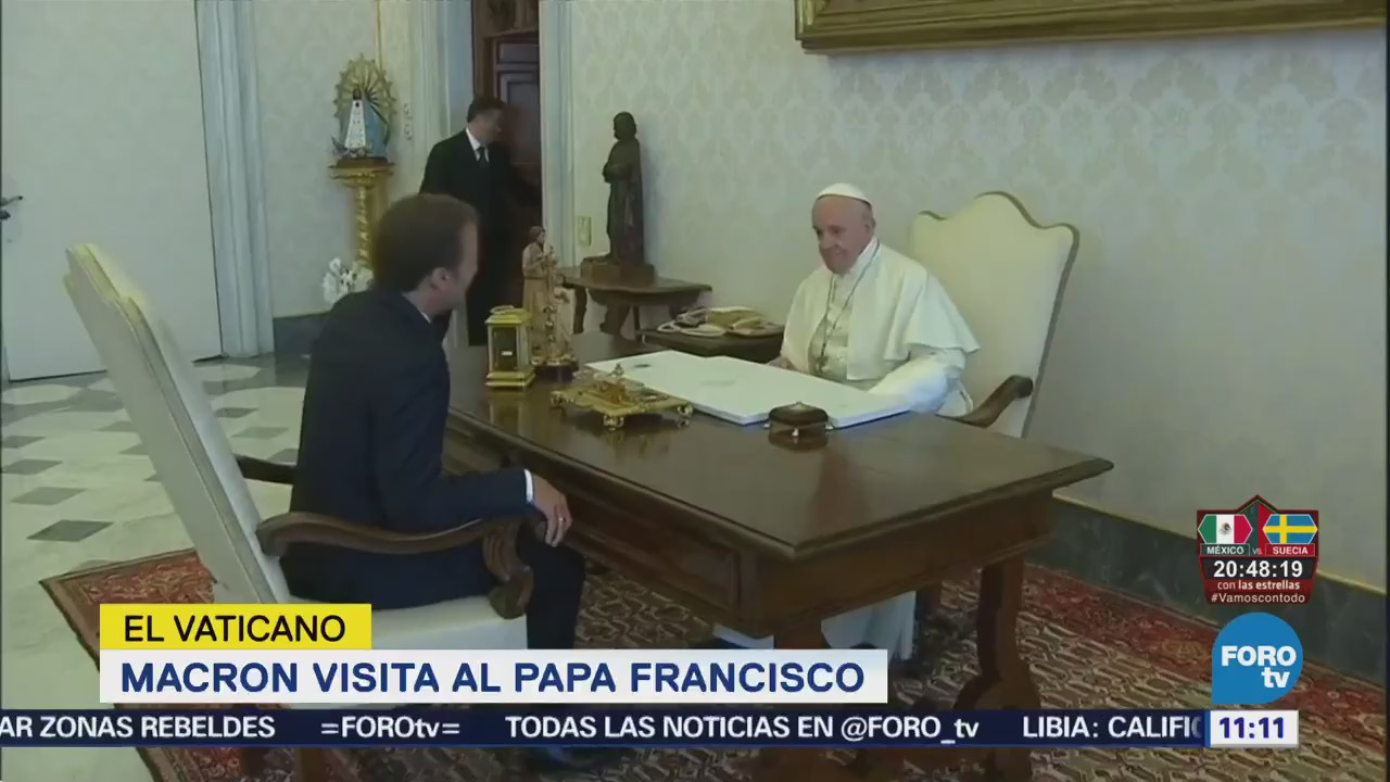 Macron visita al papa Francisco en el Vaticano