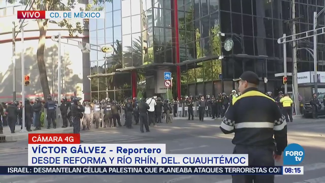 Manifestantes afectan la circulación en Paseo de la Reforma