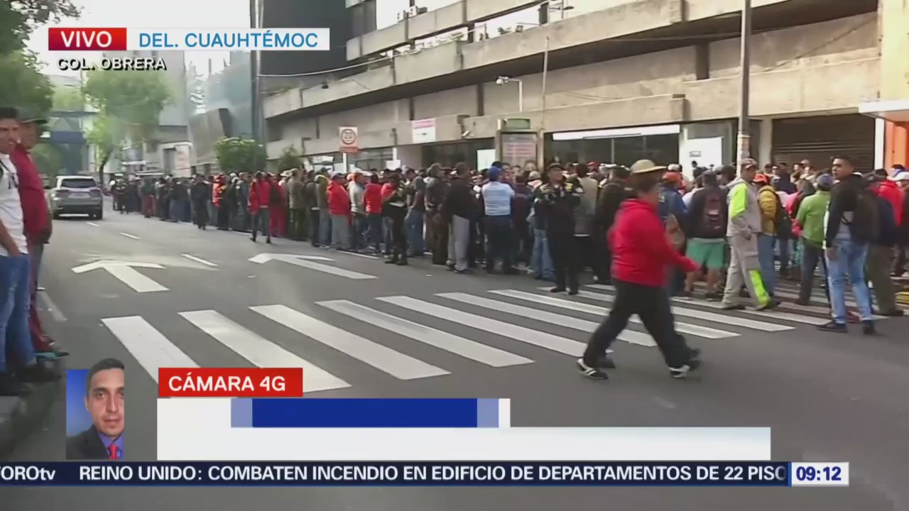 Trabajadores de limpia CDMX protestan avenida Fray Servando