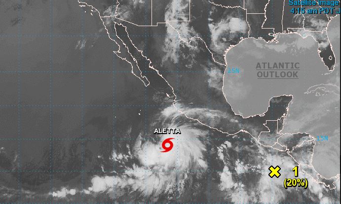 Se forma la tormenta tropical ‘Aletta’ en el Océano Pacífico