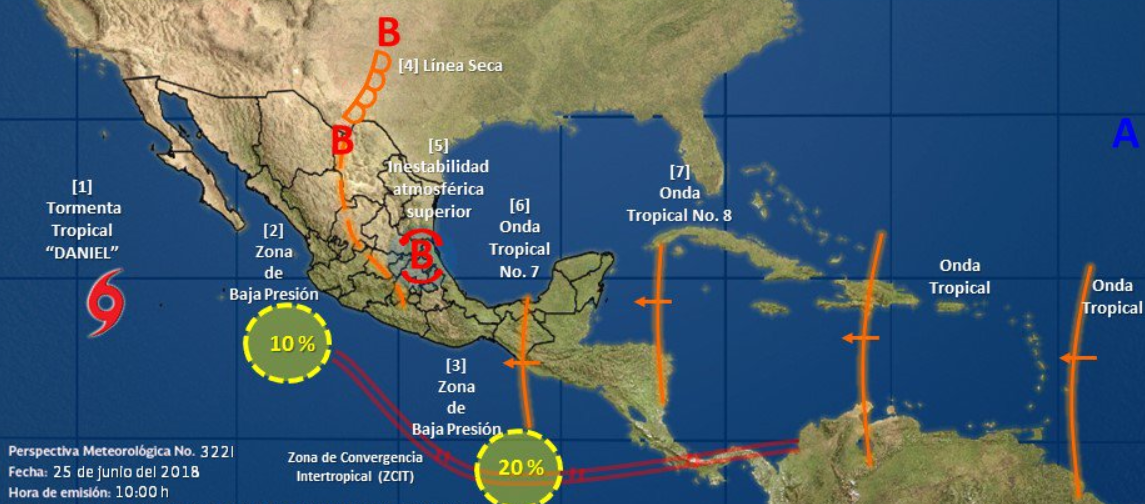Vigilan dos zonas de inestabilidad en el Pacífico mexicano