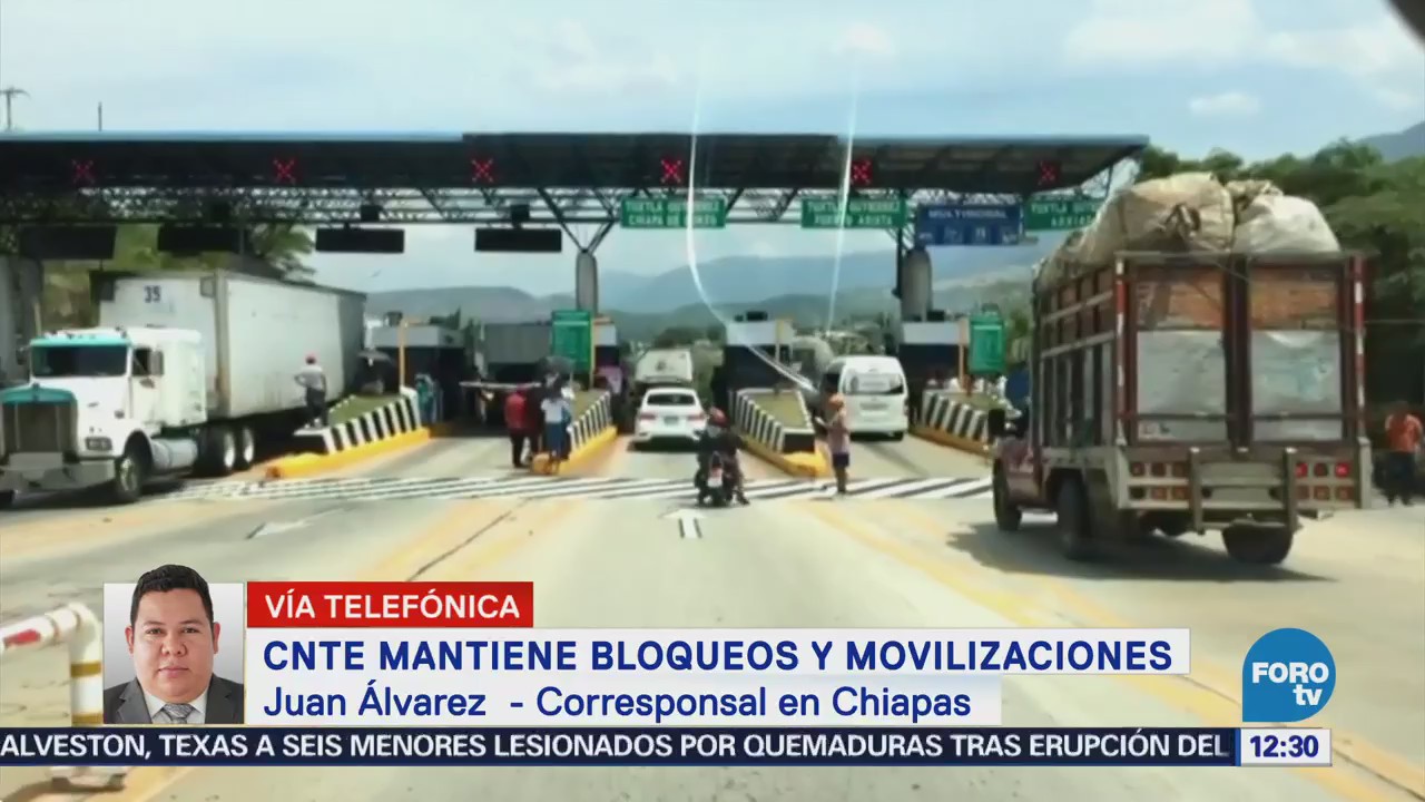 Miembros de la CNTE en Chiapas bloquean accesos a centros comerciales