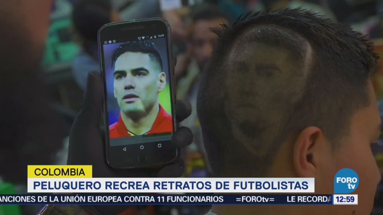 Peluquero de Colombia recrea retratos de estrellas del futbol en la cabeza