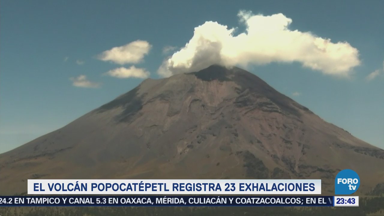 Popocatépetl registra 23 exhalaciones de baja