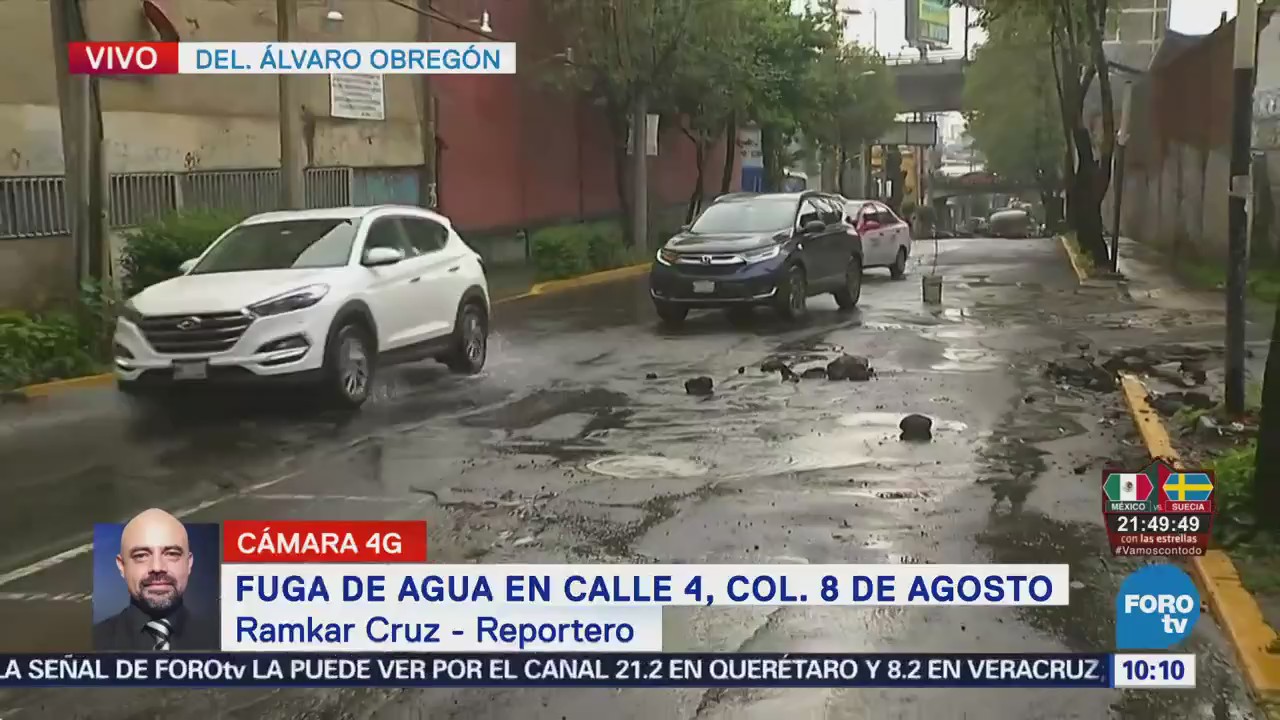 Reportan fuga de agua en la delegación Álvaro Obregón