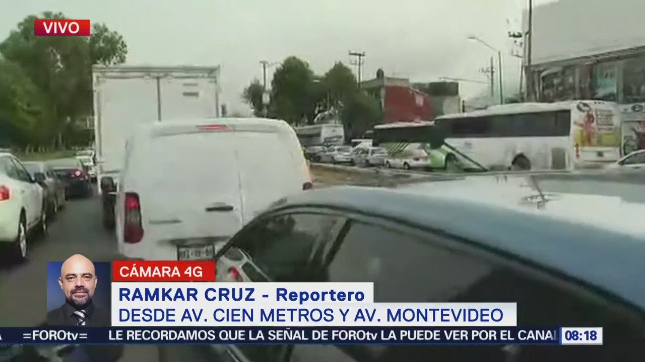 Reportan tránsito lento en avenida 100 Metros, CDMX