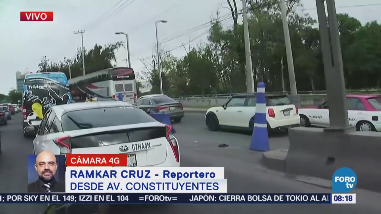 Reportan tránsito pesado en avenida Constituyentes, CDMX