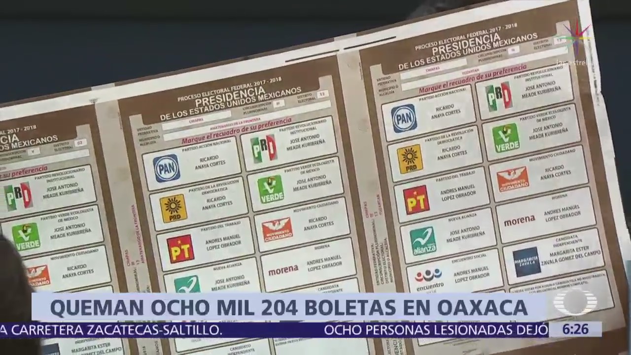 Roban 8 mil 204 boletas electorales en Oaxaca