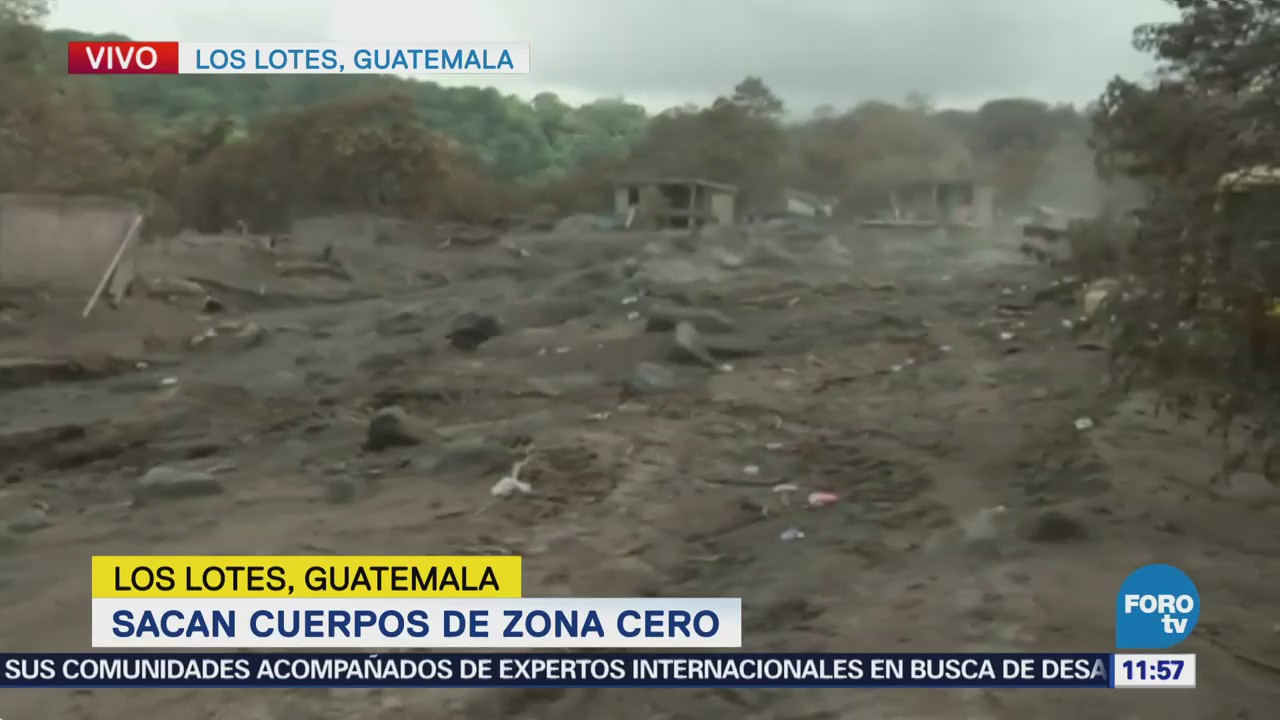 Sacan cuerpos de zona cero en Volcán de Fuego en Guatemala