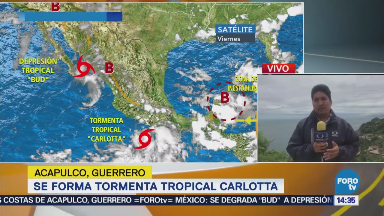 Intensifican Efectos Tormenta Tropical Carlotta Guerrero