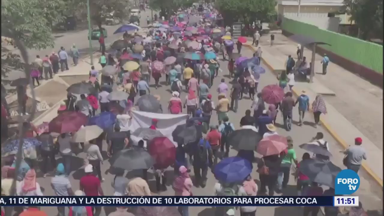 Sección 7 de la CNTE marcha en Tuxtla Gutiérrez, Chiapas