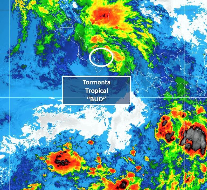 tormenta tropical bud se ubica mar cortes