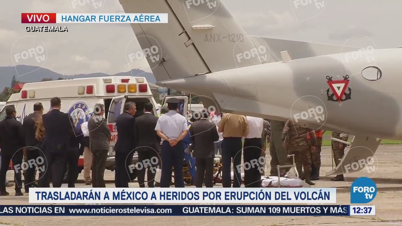 Trasladan a México dos heridos por erupción