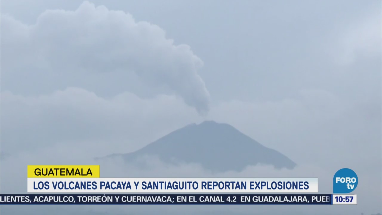 Tres volcanes de Guatemala amanecen con explosiones