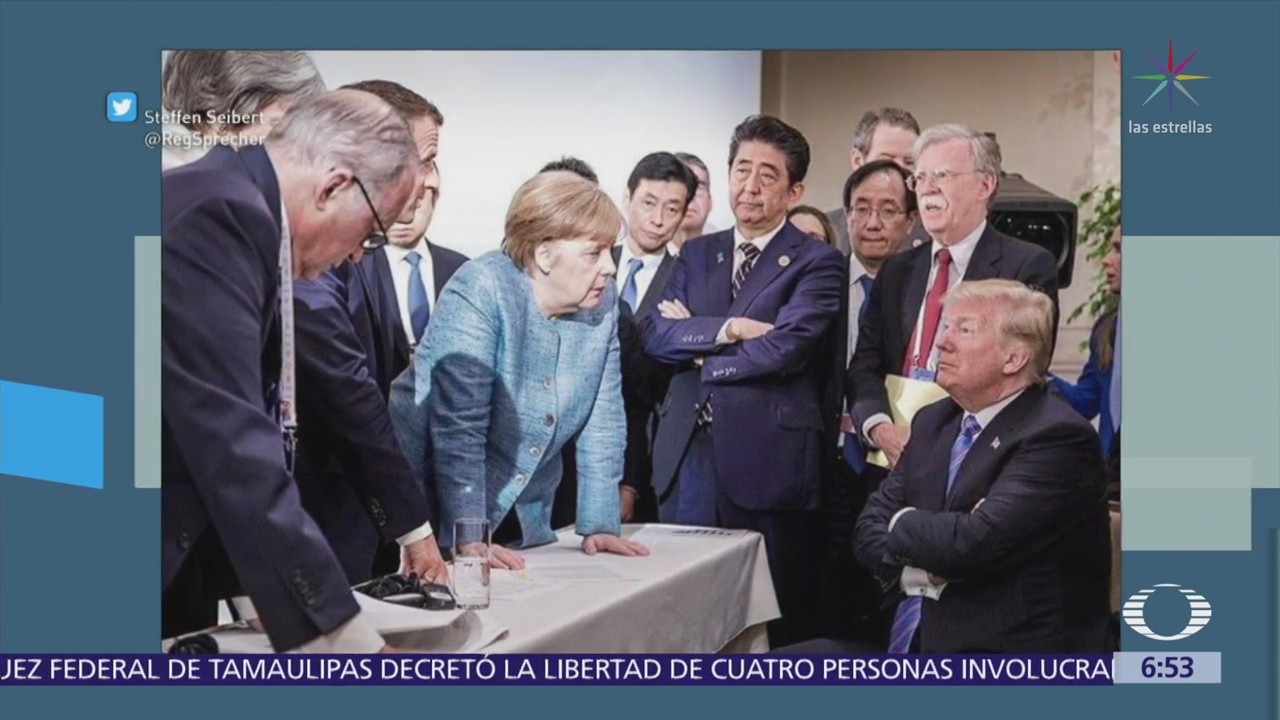 Trump da su versión de la foto con líderes del G7