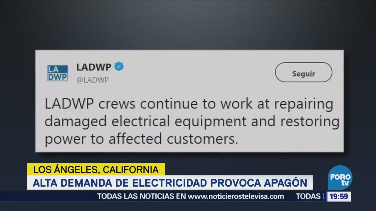 Alta Demanda Electricidad Provoca Apagón Los Ángeles