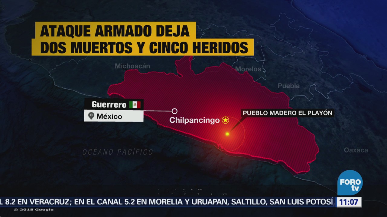 Ataque armado deja dos muertos y cinco heridos en Acapulco