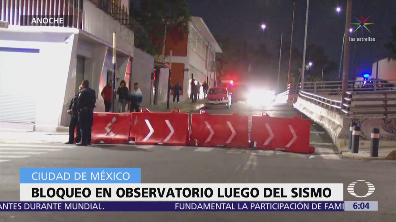 Bloquean avenida Observatorio tras sismo con epicentro en delegación Magdalena Contreras