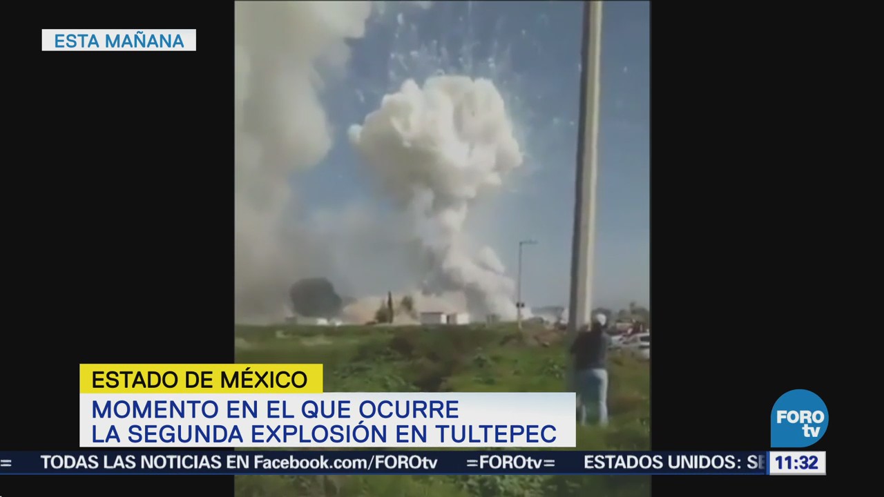 Captan en video segunda explosión de polvorín en Tultepec
