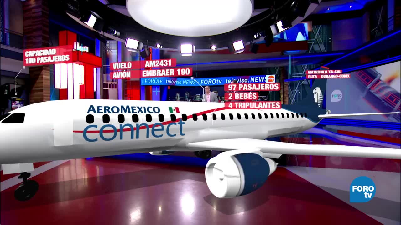 Estas son las características del avión Embraer 190 bimotor, con matrícula XA-GAL, de Aeroméxico accidentado en Durango
