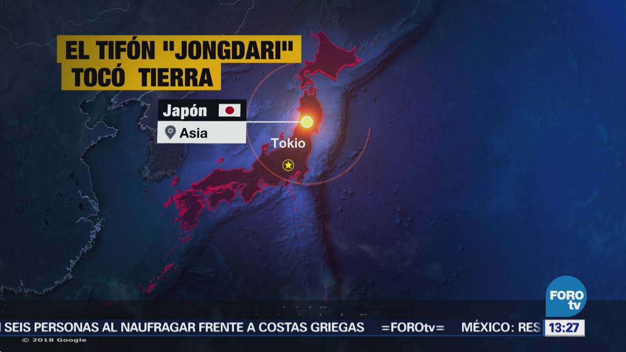 Tifón Jongdari Toca Tierra Provoca Lluvias Japón