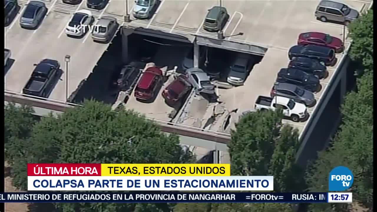 Colapsa estacionamiento en Irving, Texas