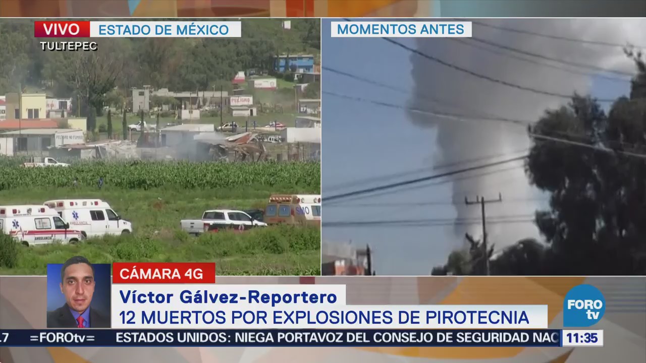 Dos explosiones en Tultepec dejan al menos 12 muertos y 10 heridos