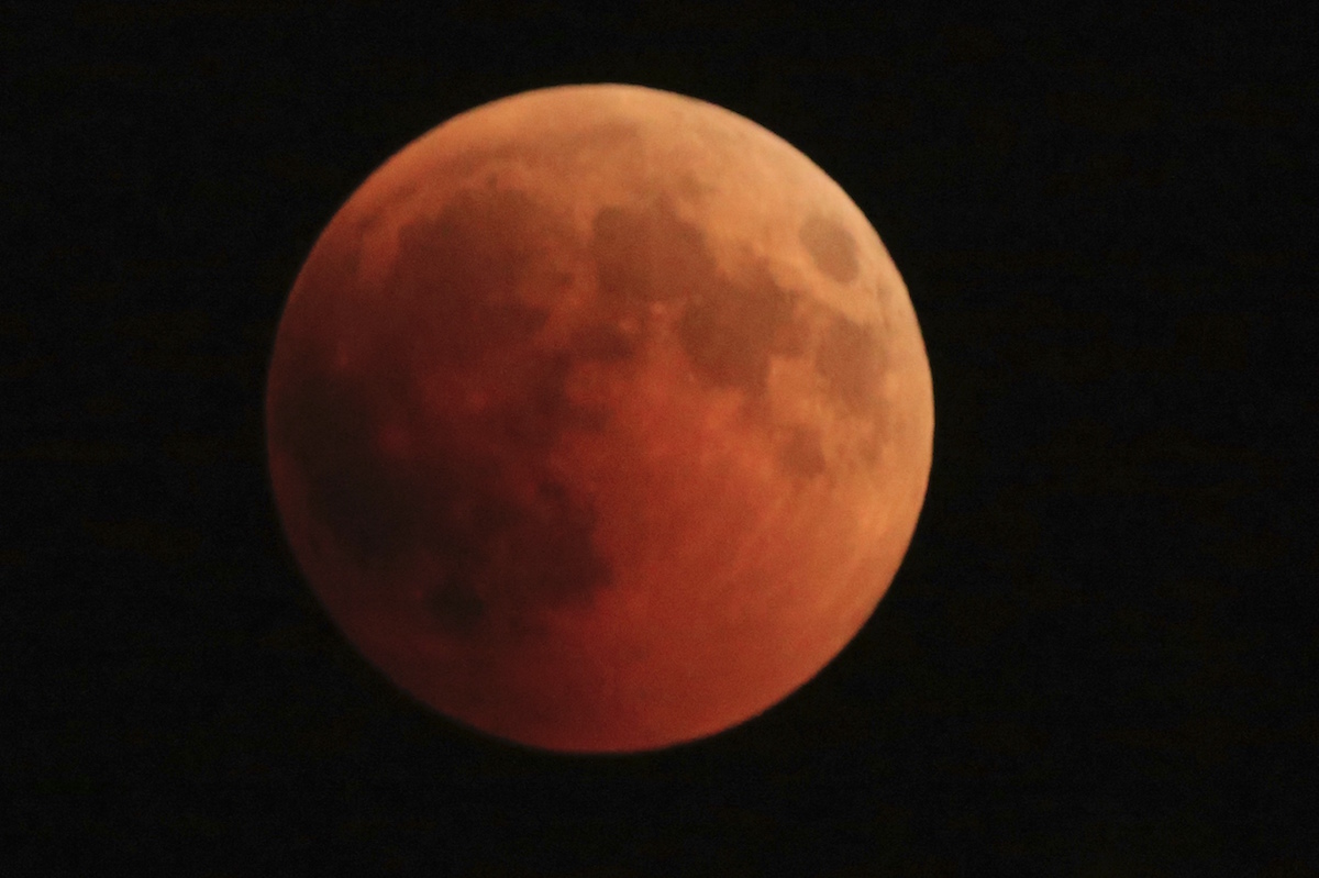 Imágenes Eclipse Largo Siglo Lunar Luna