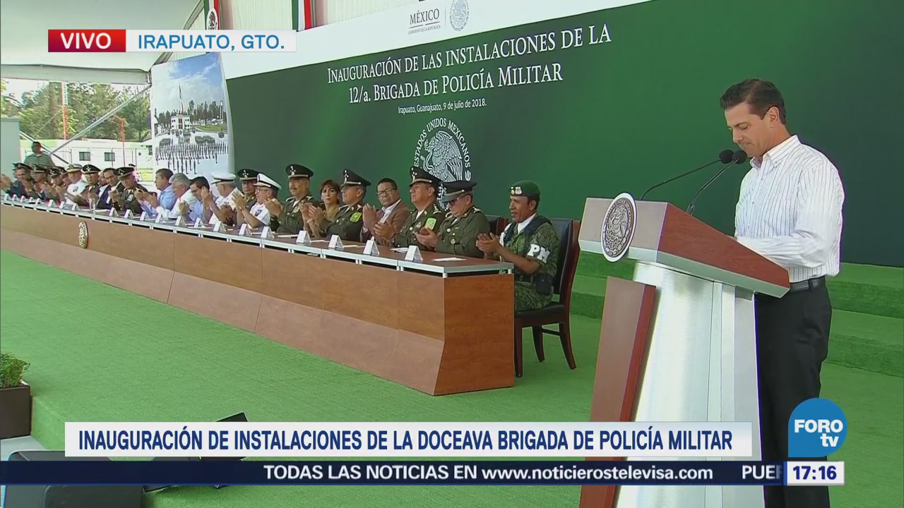 EPN inaugura instalaciones militares en Irapuato, Guanajuato