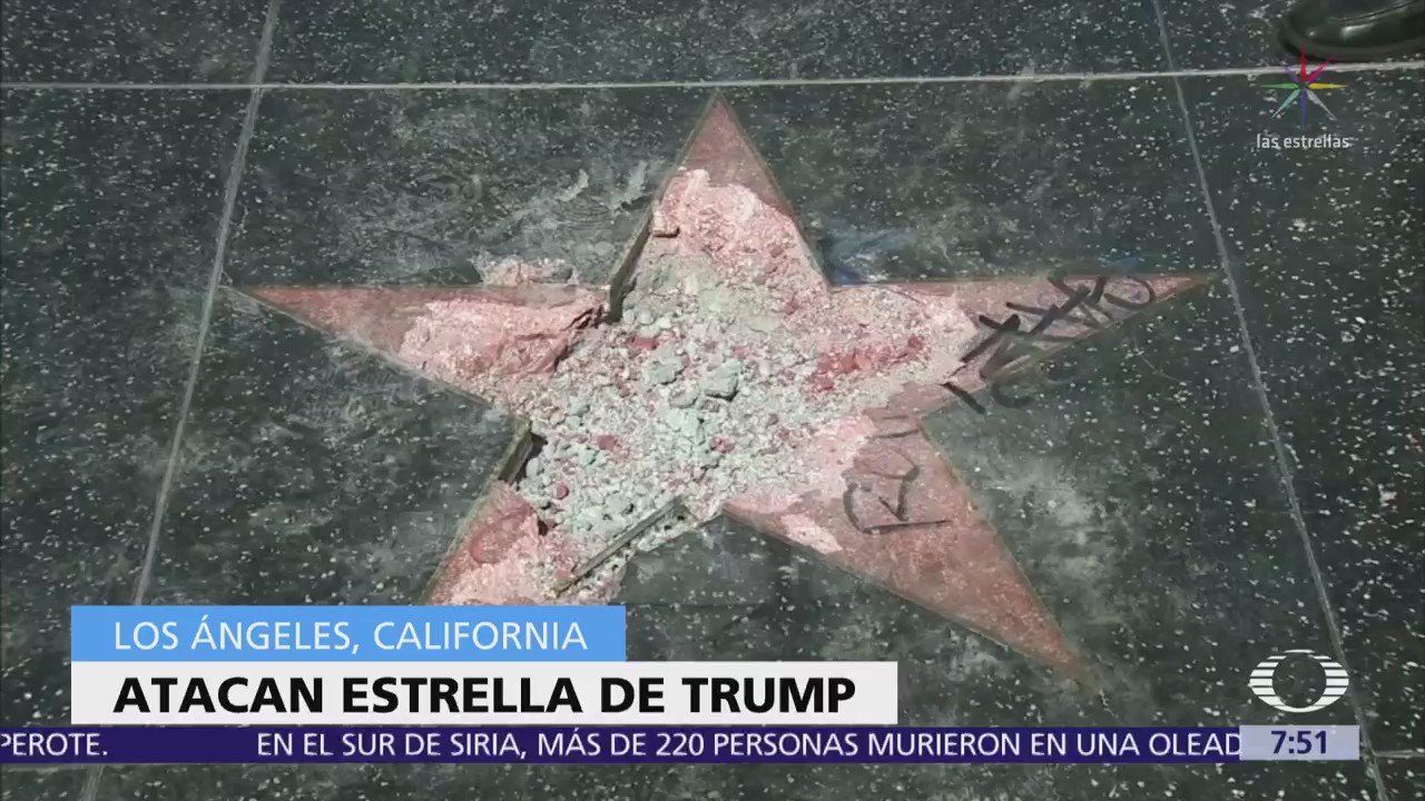 Estrella de Trump en Hollywood es vandalizada
