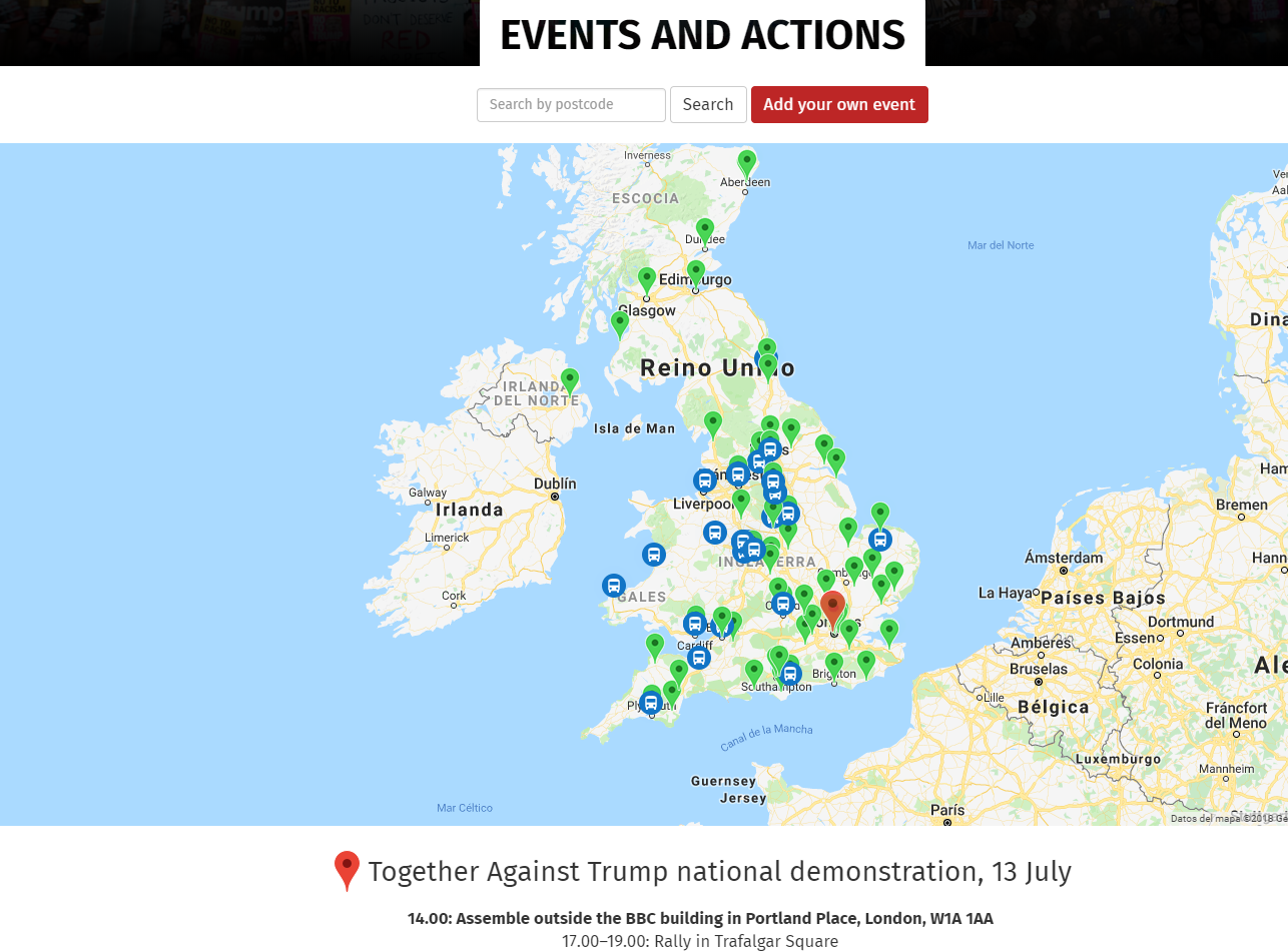 Donald Trump llega a Reino Unido en medio de protestas