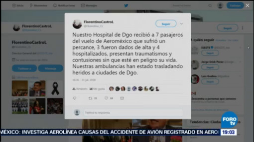 Issste Durango Recibe 7 Pasajeros Vuelo Accidentado Aeroméxico