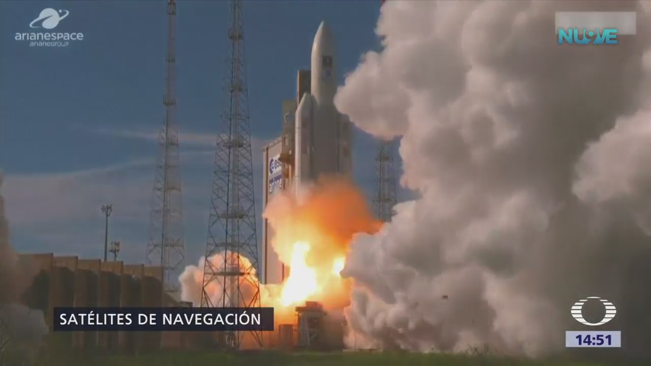Lanzan Espacio Cohete Ariane Cuatro Satélites