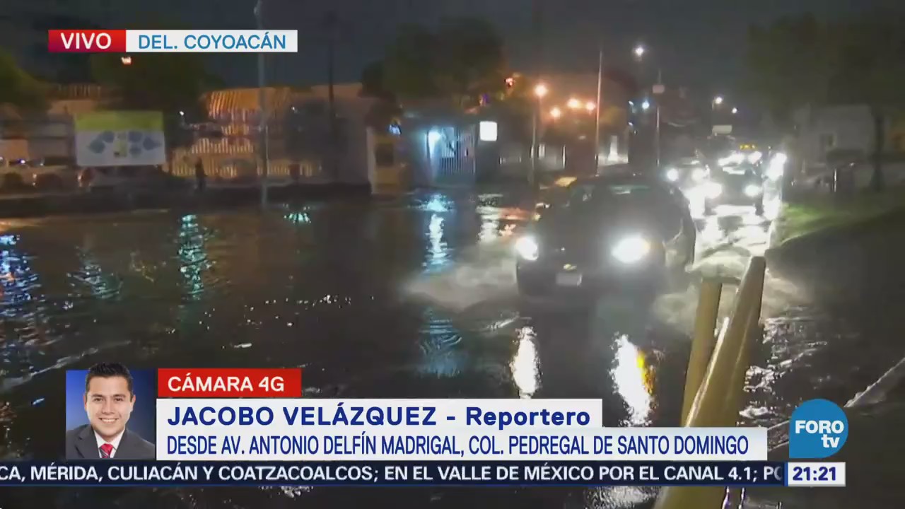 Lluvia provoca inundaciones en Coyoacán