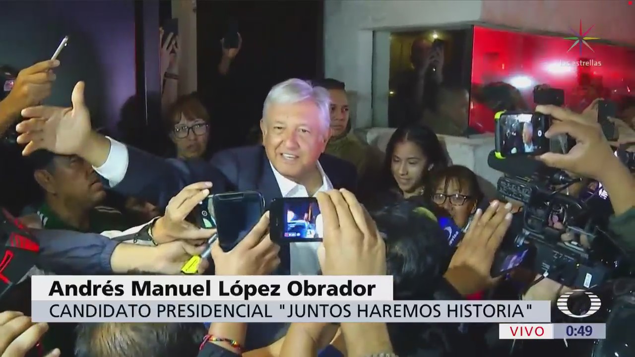 López Obrador recibido por simpatizantes domicilio Coyoacán