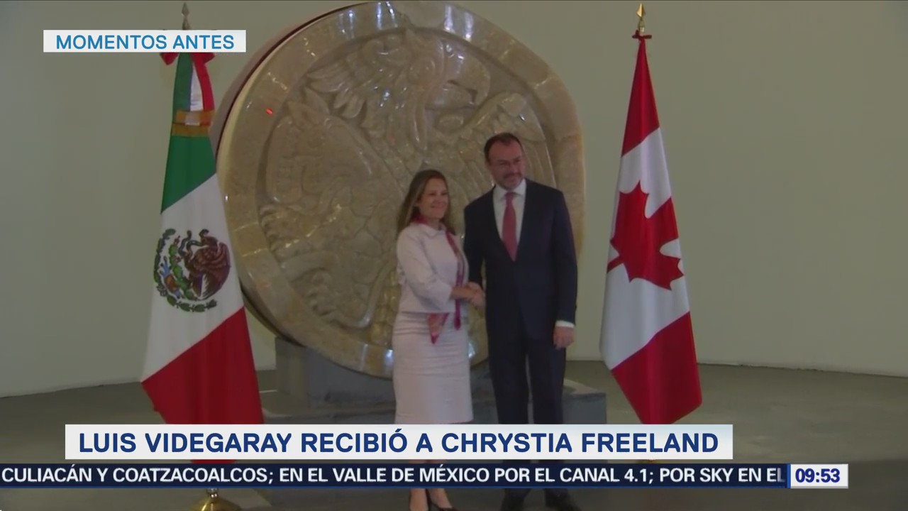Luis Videgaray recibe a Chrystia Freeland en la Secretaría de Relaciones Exteriores
