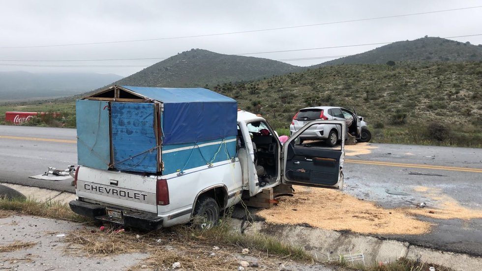 Mueren 4 por choque en carretera Saltillo-Zacatecas, Coahuila