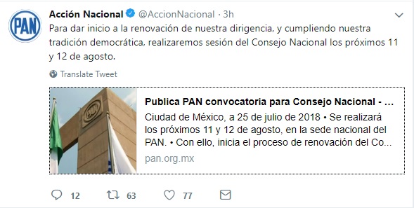 Partido Acción Nacional publica convocatoria para consejo nacional