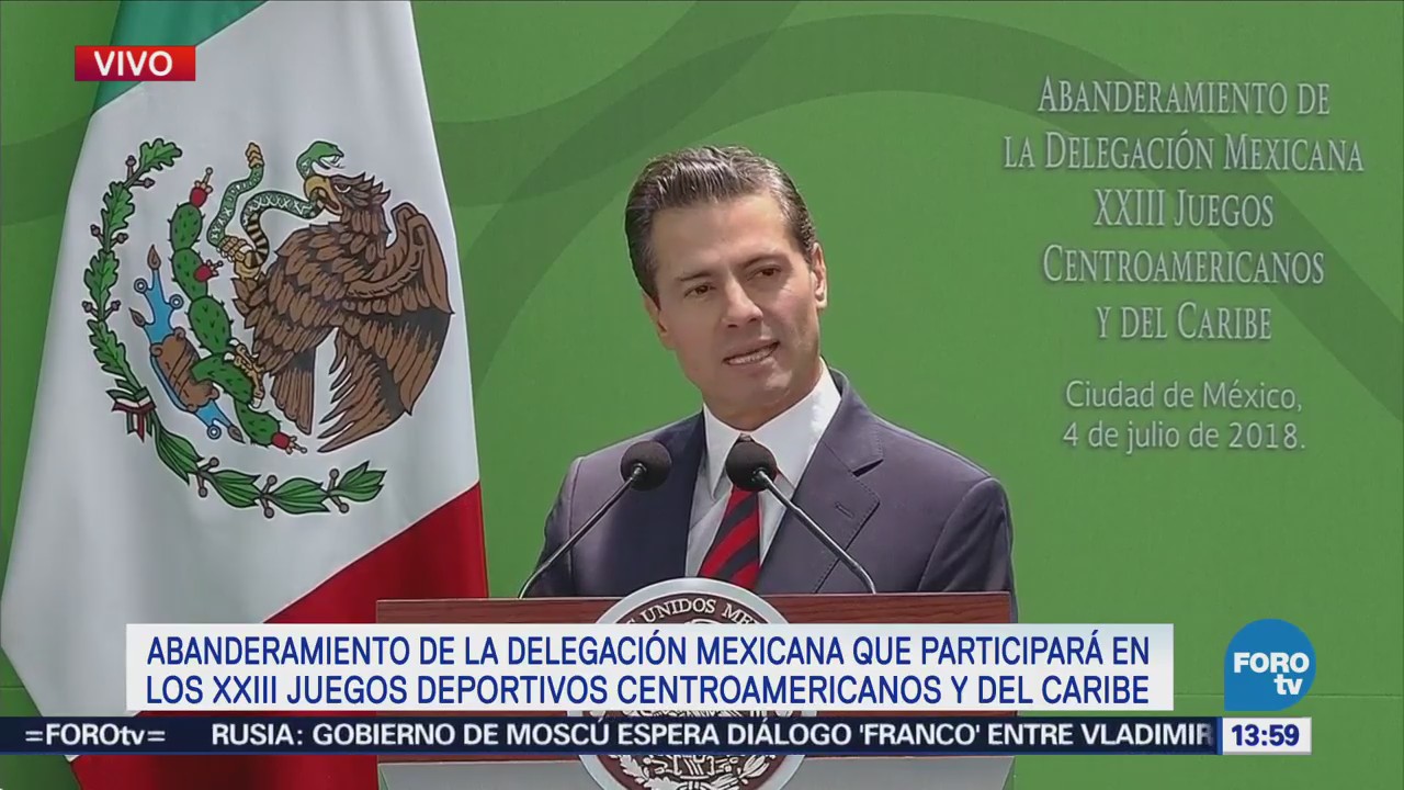 Peña Nieto Abandera Delegación Mexicana Juegos Centroamericanos